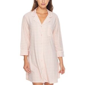 Bare Necessities Pink Stripe Cooling Light Nights Sleep Shirt S
